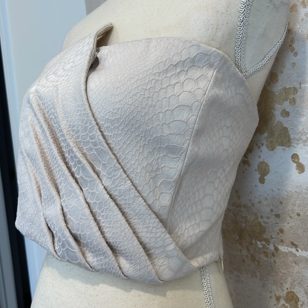 Python Asymmetrical Strapless Side Zip Top By Do+… - image 2